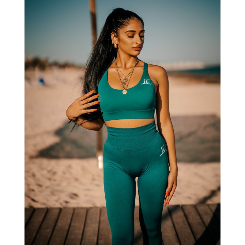 RESHAPE GREEN SATIN SPORT BRA - Cy Cheaper Supplements