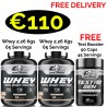 1+1 CORE CHAMPS 100% WHEY PROTEIN 4.52 Kgs - 130 Servings + Free Test Boosters