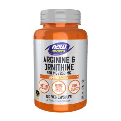 Now Sports Arginine 500 mg Ornithine 250 mg 100 Caps