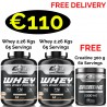 1+1 CORE CHAMPS 100% WHEY PROTEIN 4.52 Kgs - 130 Servings + FREE Creatine