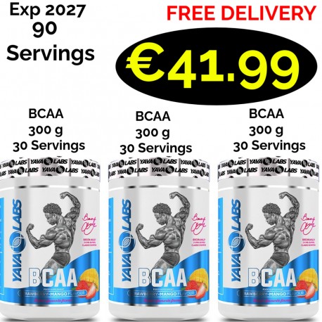 3x YAVA Labs BCAA Bcaa + L-Glutamine 900 g - 90 Servings