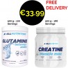 FRESH STOCK!!! ALL Nutrition Glutamine 500 g -100 Servings + Creatine 500 g - 83 Serving
