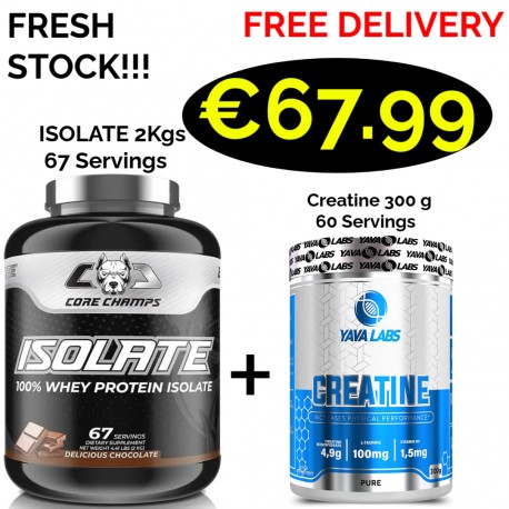 CORE CHAMPS 100% ISOLATE WHEY PROTEIN 2 Kgs -67 Servings