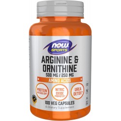 Now Sports Arginine 500 mg Ornithine 250 mg 100 Caps