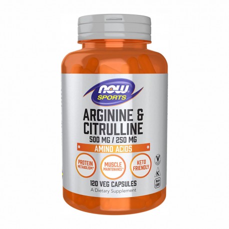 Now Sports Arginine 500 mg Ornithine 250 mg 100 Caps