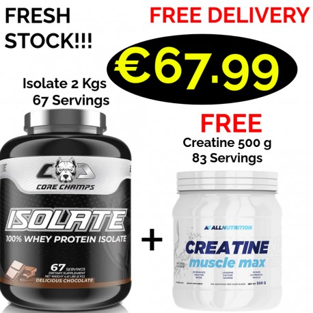 CORE CHAMPS 100% ISOLATE WHEY PROTEIN 2 Kgs -67 Servings