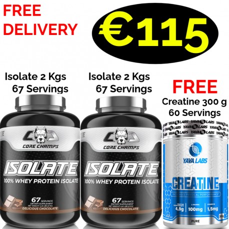CORE CHAMPS 100% ISOLATE WHEY PROTEIN 2 Kgs -67 Servings