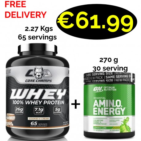 CORE CHAMPS 100% WHEY PROTEIN 2.26 Kgs -66 Servings