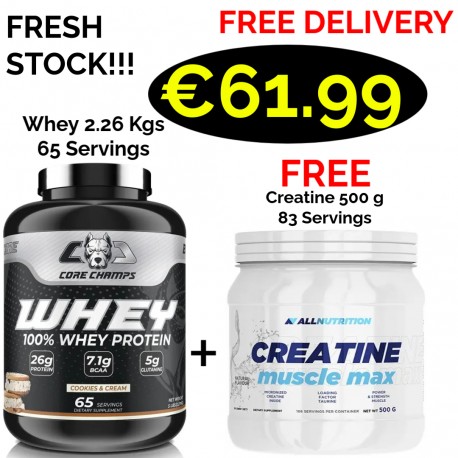 CORE CHAMPS 100% WHEY PROTEIN 2.26 Kgs -66 Servings