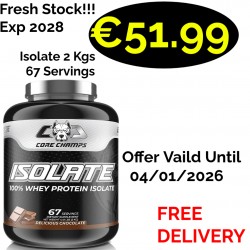 CORE CHAMPS 100% ISOLATE WHEY PROTEIN 2 Kgs -67 Servings