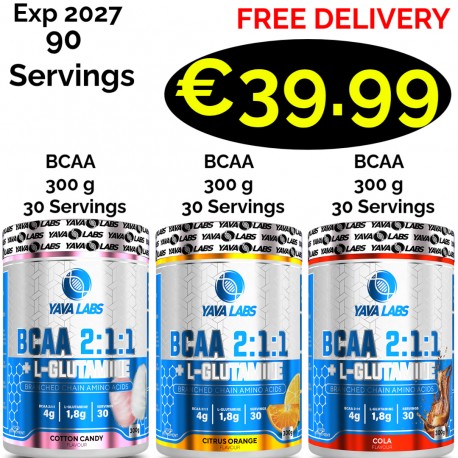 YAVA Labs BCAA Bcaa + L-Glutamine 300 g - 30 Servings