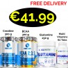 YAVA Labs Creatine 300 g, Bcaa 300 g, Glutamine 250 g, Multivitamins 60 Caps