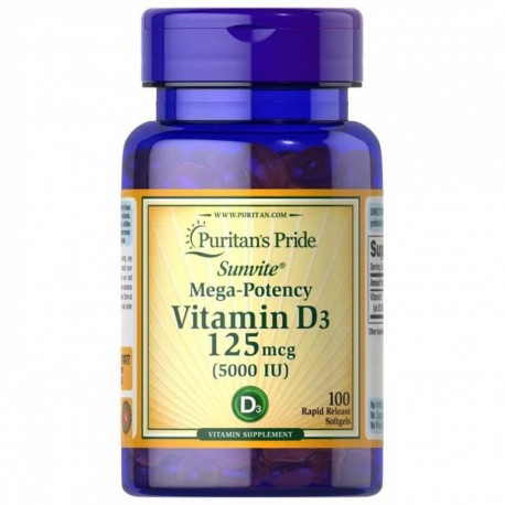 Puritans Pride Vitamin D3 250mcg 10,000iu - 100 Softgels