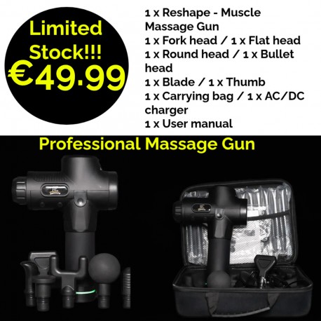 Reshape - Muscle Massage Gun, 6 Heads, 30 Speeds