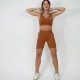 RESHAPE BROWN SET – SPORT BRA & HIGH WAISTED SHORTS