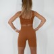 RESHAPE BROWN SET – SPORT BRA & HIGH WAISTED SHORTS