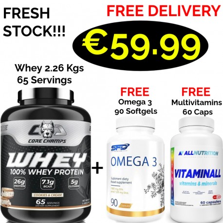 CORE CHAMPS 100% WHEY PROTEIN 2.26 Kgs -66 Servings