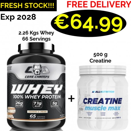 CORE CHAMPS 100% WHEY PROTEIN 2.26 Kgs -66 Servings