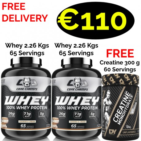 CORE CHAMPS 100% WHEY PROTEIN 2.26 Kgs -66 Servings
