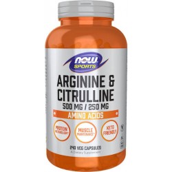 Now Sports Arginine 500 mg Ornithine 250 mg 100 Caps