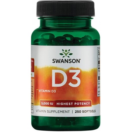Swanson Vitamin D3 - Higher Potency 250 Caps