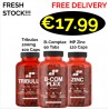 MP Nutrition Tribulus 200 mg -100 Caps + B-Complex - 90 Tabs + Zinc - 120 Caps