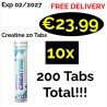 10 x ALL Nutrition Creatine 200 Tabs - 200 Servings