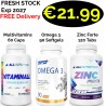 3x ALL Nutrition VITAMINALL VITAMINS & MINERALS 60 Caps - 30 Servings + Omega 3 90 Softgels + Zinc 120 Caps