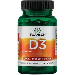 Swanson Vitamin D3 - Higher Potency 250 Caps