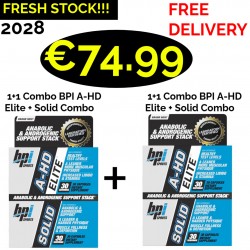 BPI A-HD Elite & SOLID Combo, 2 Bottles - 30 Capsules Each