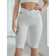 FLEX DRY Quick-Drying Crisscross Wrap Waist Sports Leggins Light Grey