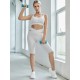 FLEX DRY Quick-Drying Crisscross Wrap Waist Sports Leggins Light Grey