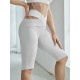 FLEX DRY Quick-Drying Crisscross Wrap Waist Sports Leggins Light Grey