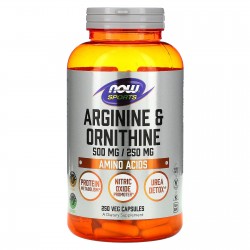 Now Sports Arginine 500 mg Ornithine 250 mg 100 Caps