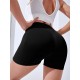 High Stretch Solid Biker Shorts