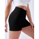 High Stretch Solid Biker Shorts