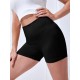 High Stretch Solid Biker Shorts