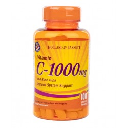 Holland & Barrett Vitamin C with Wild Rose Hips 100 Caplets 1000mg