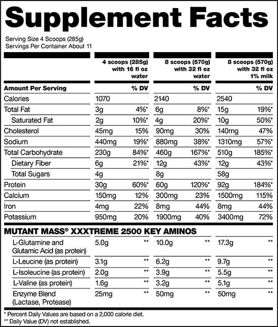 via debat Instrument Mutant Mass XXXTREME 2500 (12lbs) - 5.45 Kgs - Cy Cheaper Supplements